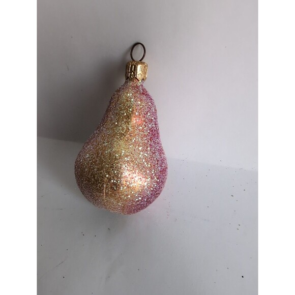 Christopher Radko Sugared Pear Christmas Ornament Vtg Retired Fruit - Picture 2 of 4